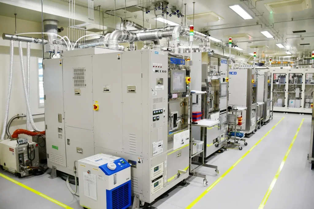 The four Samco systems located within the COLOMODE clean room, AIST
