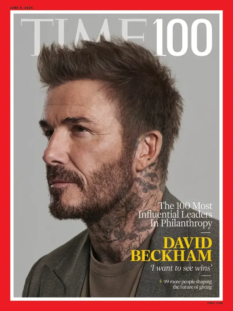 Front cover of TIME Magazine, June 9th 2025 Edition featuring David Beckham