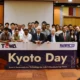Group photo of participants at Kyoto Day seminar in New Delhi on September 1, 2025. TOWA Chairman Hirokazu Okada (middle left) and Samco Chairman Osamu Tsuji (middle right) stand with staff, lecturers, and attendees behind a banner reading 'Kyoto Day: Japan’s Semiconductor Technology for India’s Manufacturing Future.'