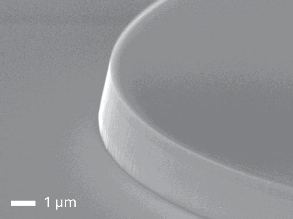 SEM showing InP mesa processing for photodiodes