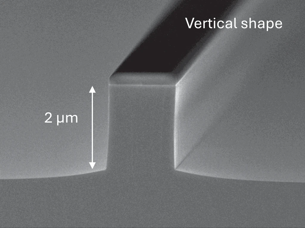 Example SEM of InP vertical ridge structure
